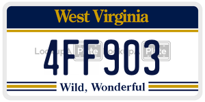 4FF903  license plate in WV