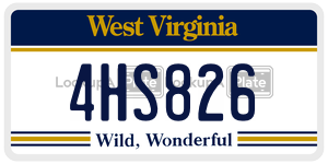 4HS826  license plate in WV
