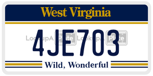 4JE703  license plate in WV