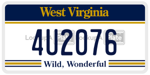 4U2076  license plate in WV
