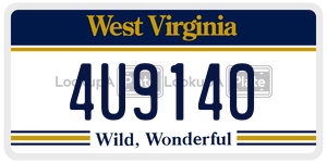 4U9140  license plate in WV
