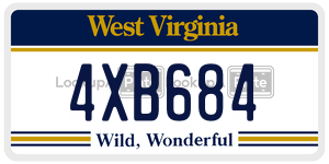 4XB684  license plate in WV
