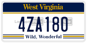 4ZA180  license plate in WV