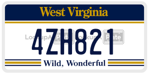 4ZH821  license plate in WV