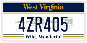 4ZR405  license plate in WV