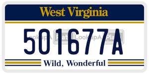 501677A  license plate in WV