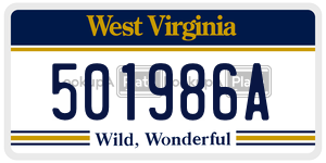 501986A  license plate in WV