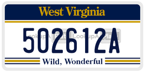 502612A  license plate in WV