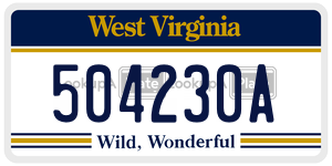 504230A  license plate in WV