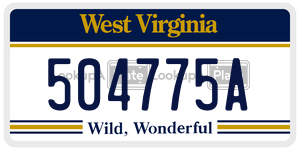 504775A  license plate in WV