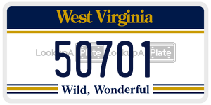 50701  license plate in WV