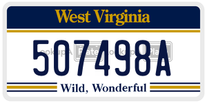 507498A  license plate in WV