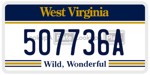 507736A  license plate in WV