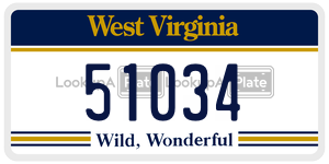 51034  license plate in WV