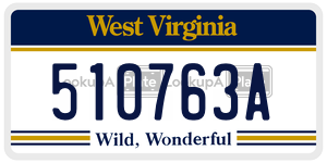 510763A  license plate in WV