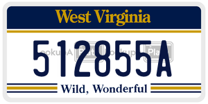 512855A  license plate in WV