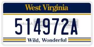 514972A  license plate in WV