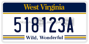 518123A  license plate in WV