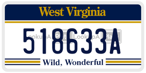 518633A  license plate in WV