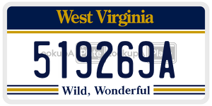 519269A  license plate in WV