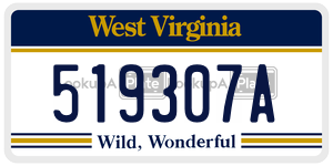 519307A  license plate in WV