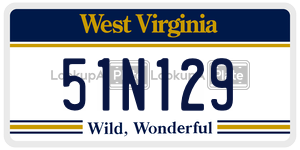 51N129  license plate in WV