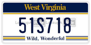 51S718  license plate in WV