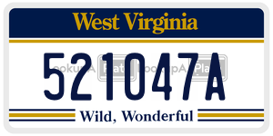 521047A license plate in West Virginia