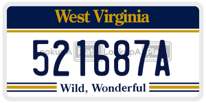 521687A  license plate in WV