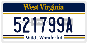 521799A  license plate in WV