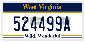 524499A  license plate in WV