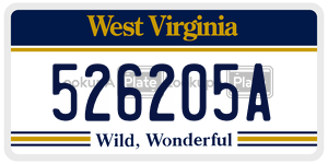 526205A  license plate in WV