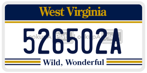 526502A  license plate in WV