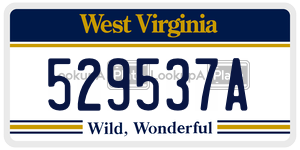 529537A  license plate in WV