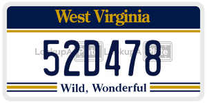52D478  license plate in WV