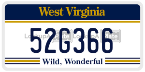 52G366  license plate in WV