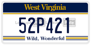52P421  license plate in WV