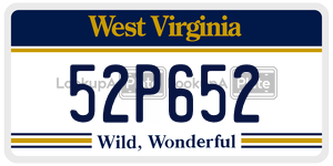 52P652  license plate in WV