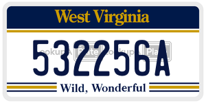 532256A  license plate in WV