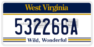 532266A  license plate in WV