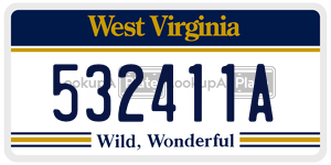 532411A  license plate in WV