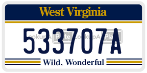 533707A  license plate in WV