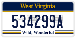 534299A  license plate in WV
