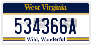 534366A  license plate in WV