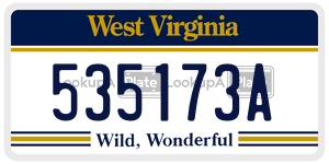 535173A  license plate in WV