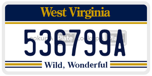 536799A  license plate in WV