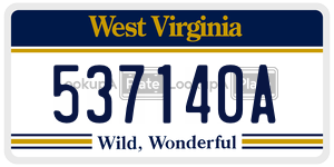 537140A  license plate in WV