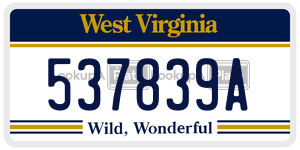 537839A  license plate in WV