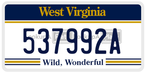 537992A  license plate in WV