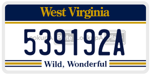 539192A  license plate in WV